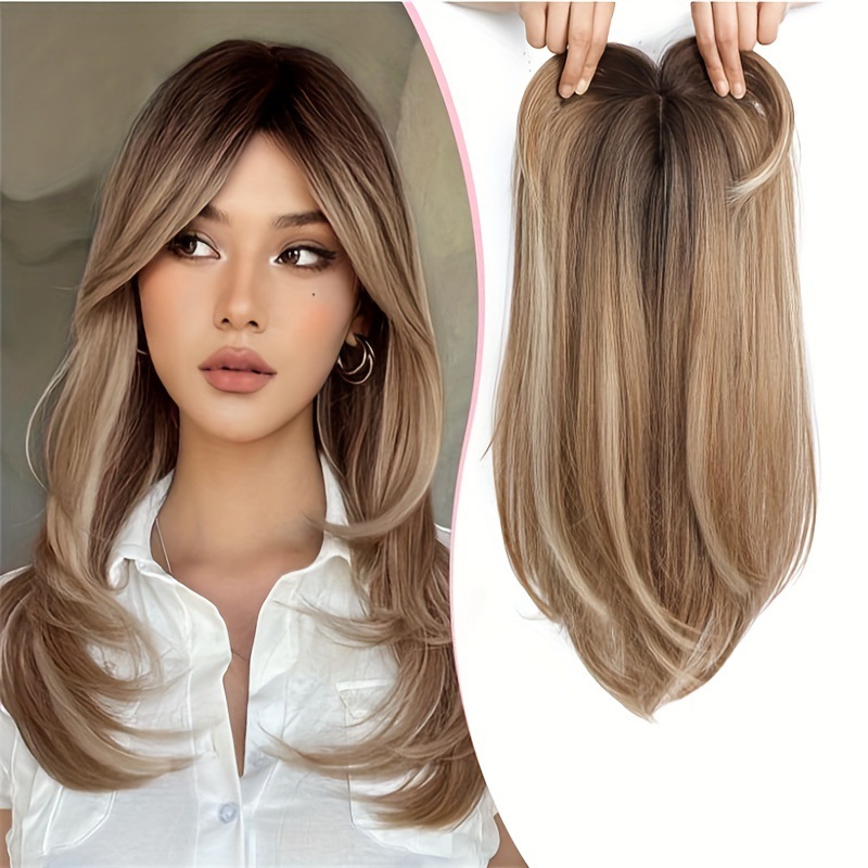 Ash Blonde Layered Synthetic Hair Topper
