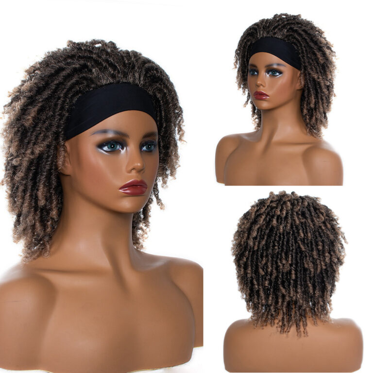 Brown Ombre Twist Synthetic Headband Wig