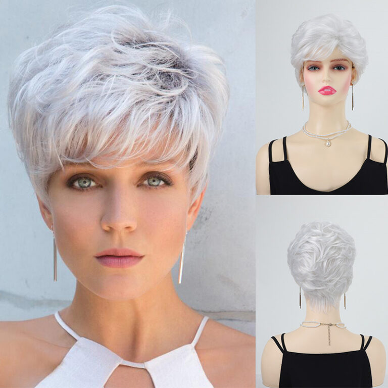 White Textured Pixie Synthetic Wig