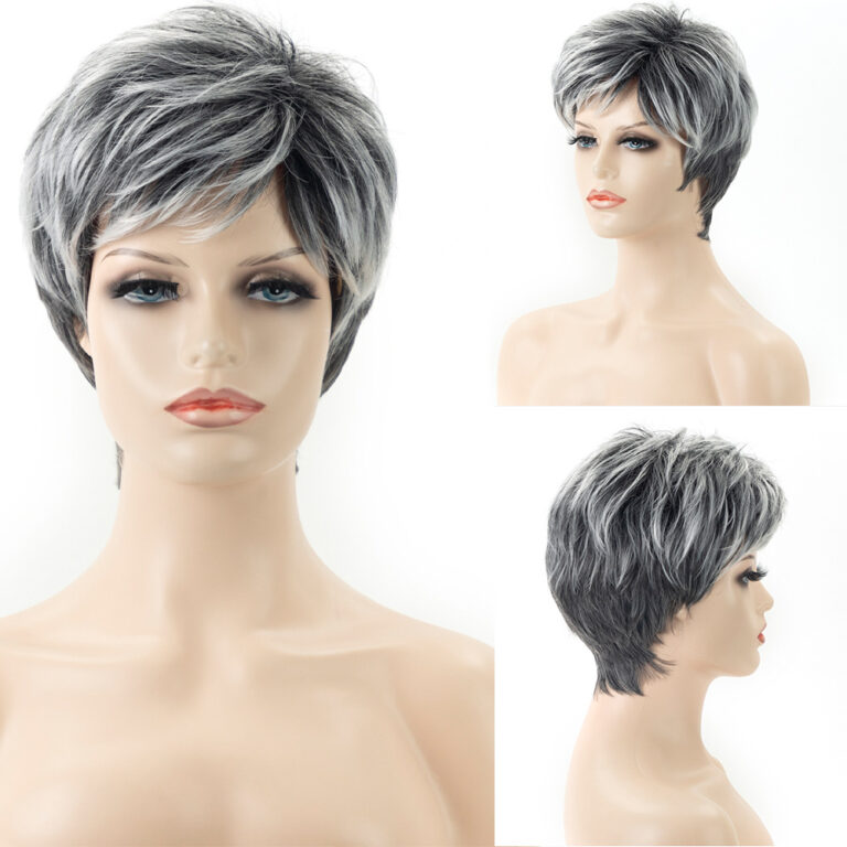 Grey Ombre Short Synthetic Wig