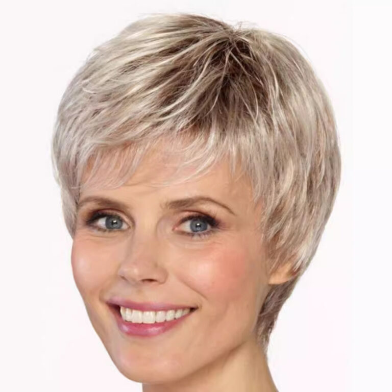 Silver Feathered Pixie Synthetic Wig