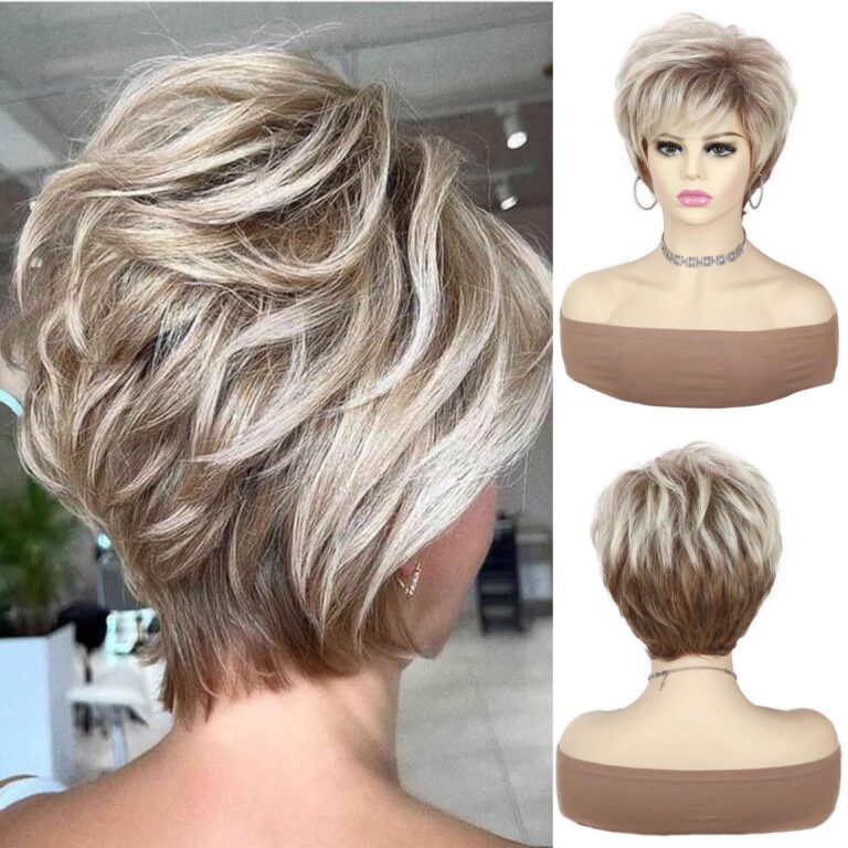 Ash Blonde Textured Short Synthetic Wig