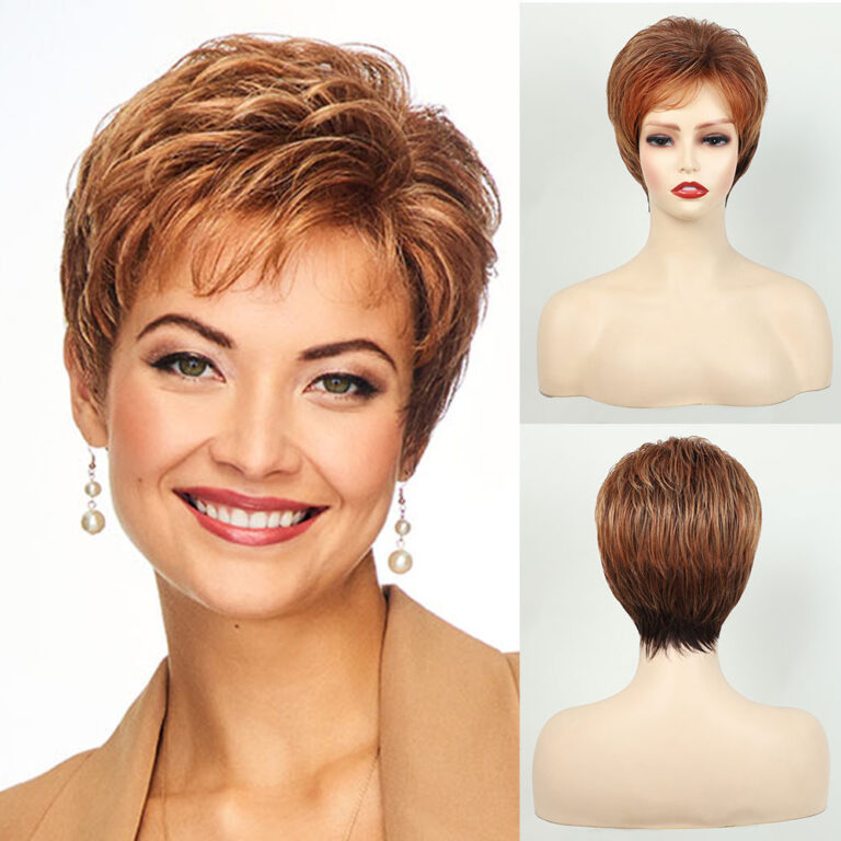 Auburn Textured Pixie Synthetic Wig