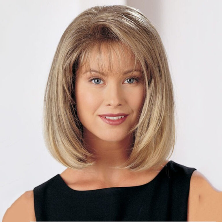 Ash Blonde Rounded Long Bob Synthetic Wig