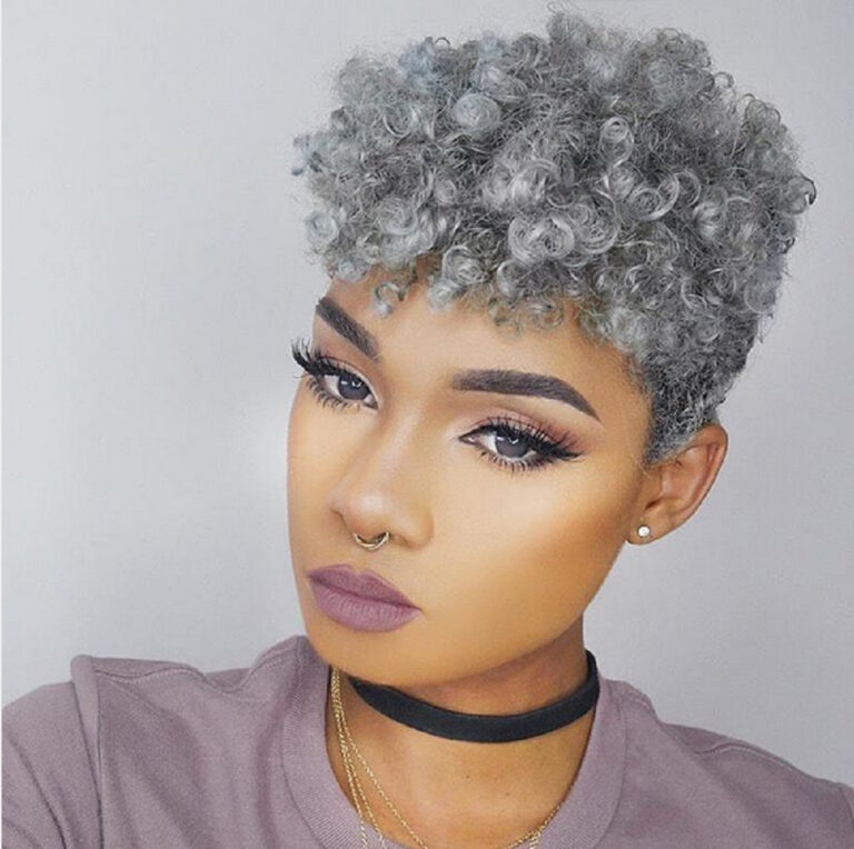 Silver Short Tight-Curl Synthetic Wig