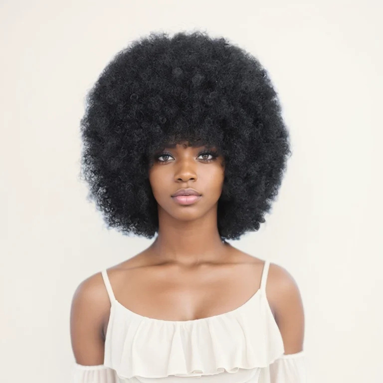 Black Large Afro Synthetic Wig