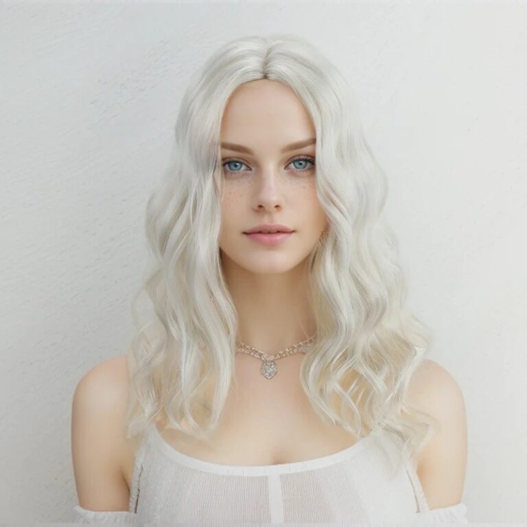 Platinum Blonde Centre-Part Wave Synthetic Wig