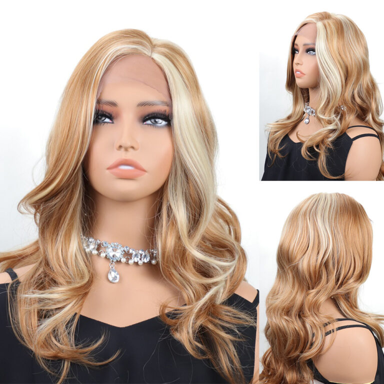 Blonde Wavy Lace-Front Synthetic Wig