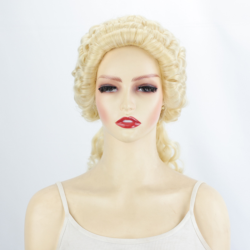Pale Blonde Historical Court Synthetic Costume Wig