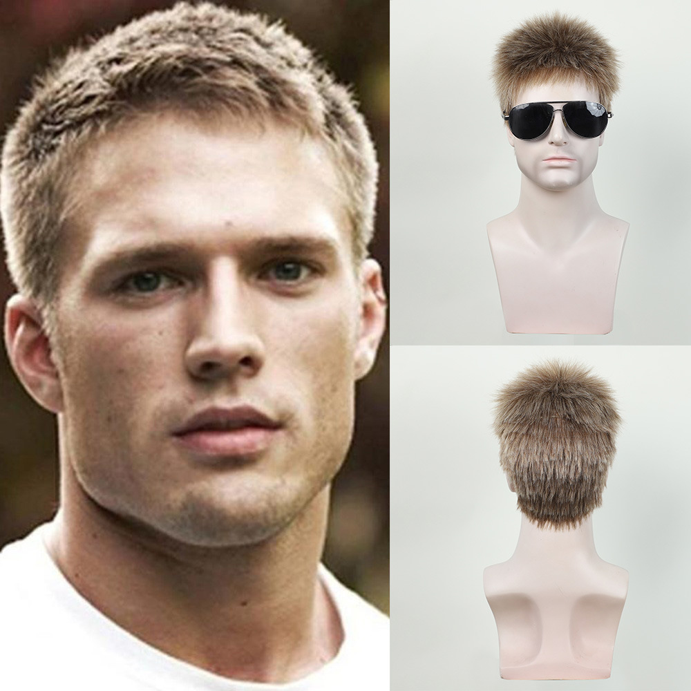 Men’s Light Brown Spiky Synthetic Wig