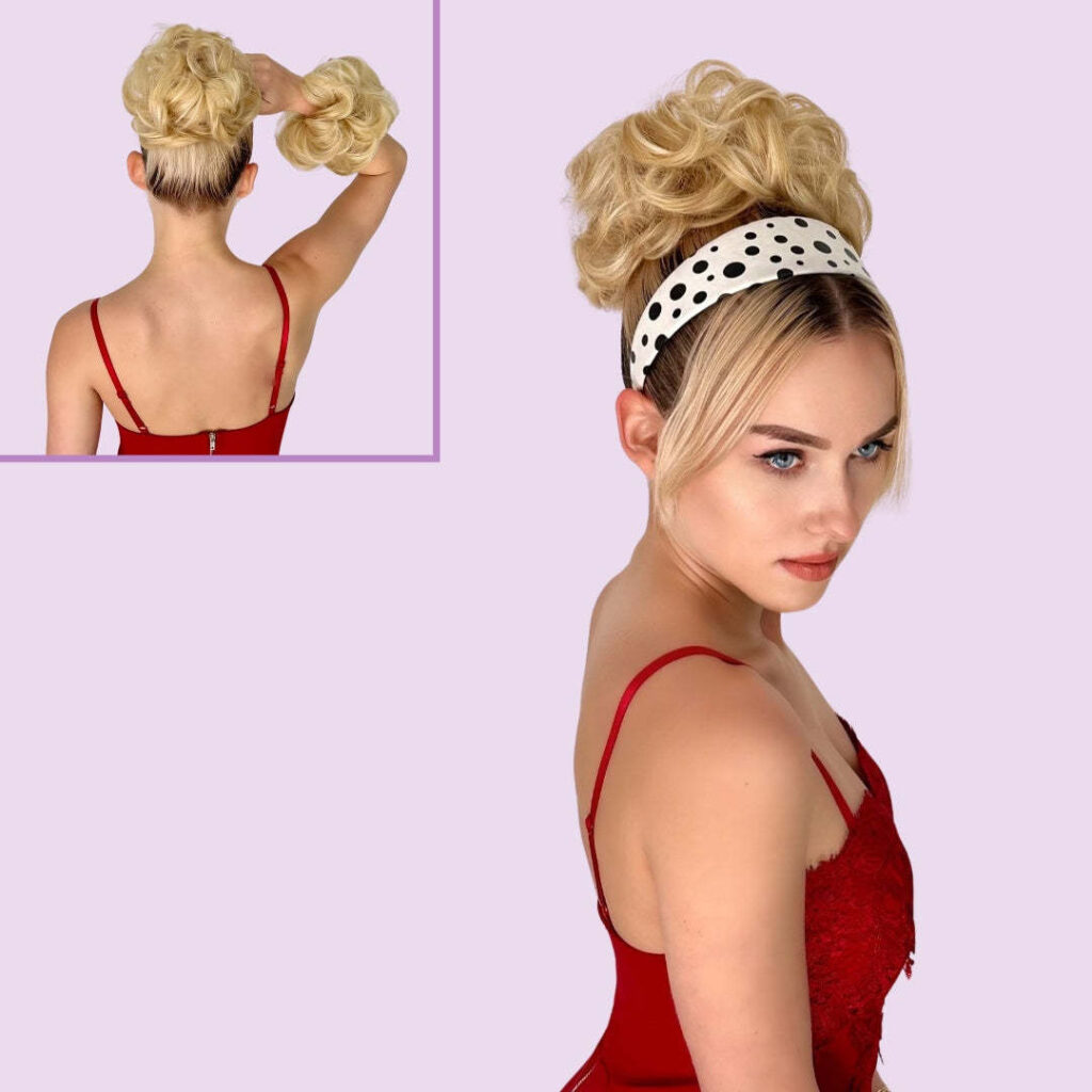 Blonde Curly Synthetic Bun Hairpiece