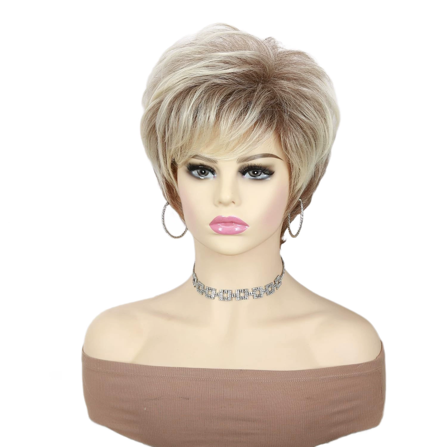 Ash Blonde Textured Short Synthetic Wig - additional supplier reference view 2