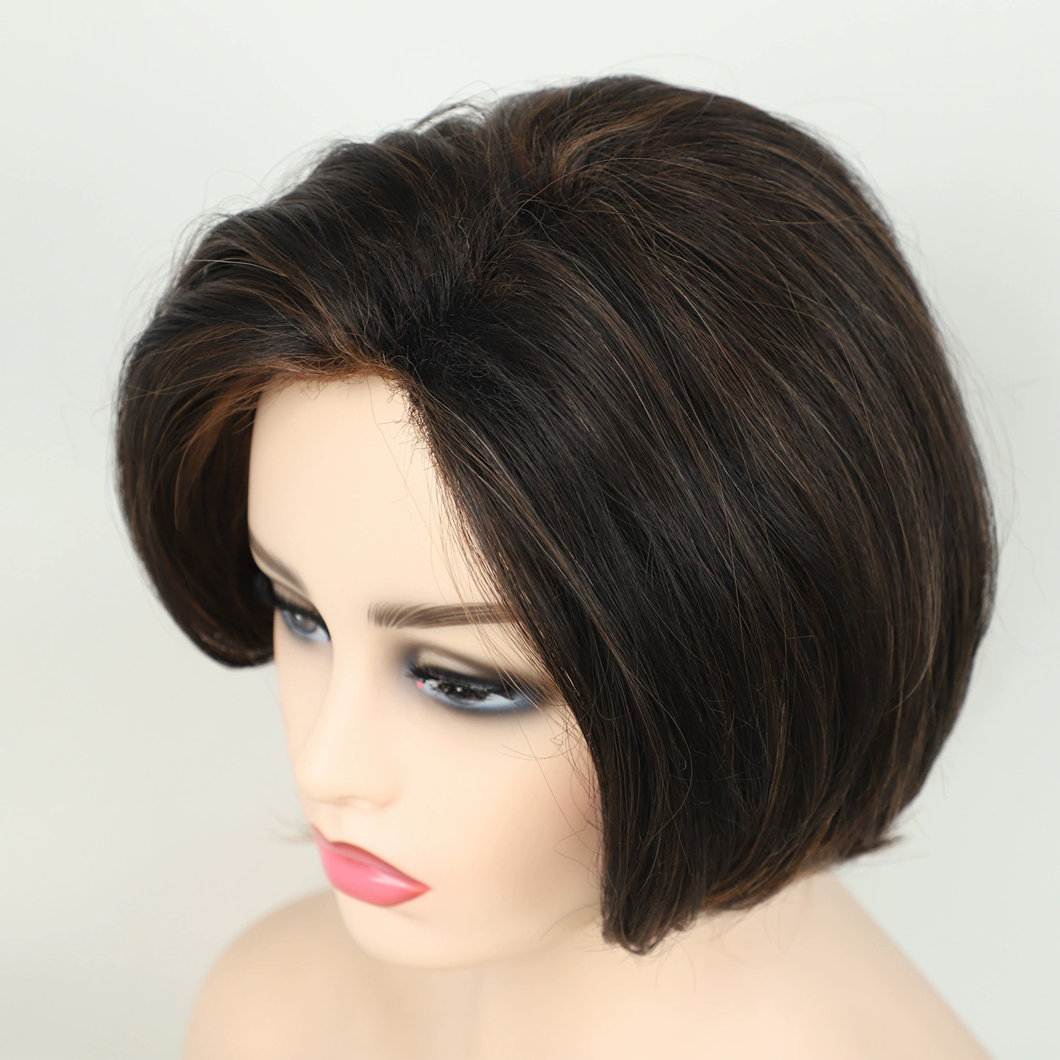 Dark Brown Curved Bob Synthetic Wig - additional supplier reference view 2