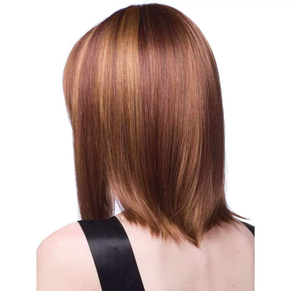 Copper Brown Long Bob Synthetic Wig with Bangs - additional supplier reference view 1