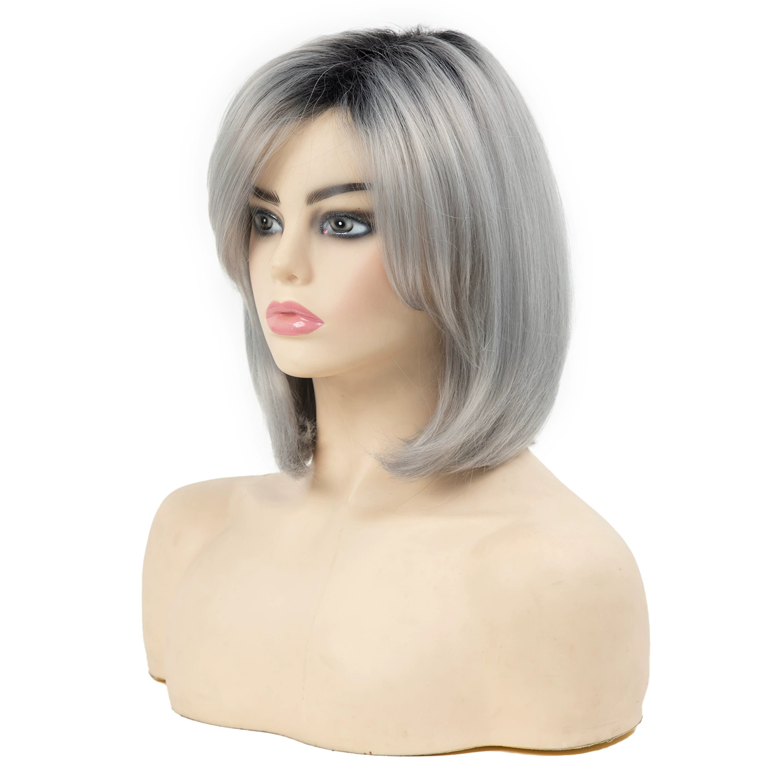 Grey Side-Fringe Bob Synthetic Wig - additional supplier reference view 1