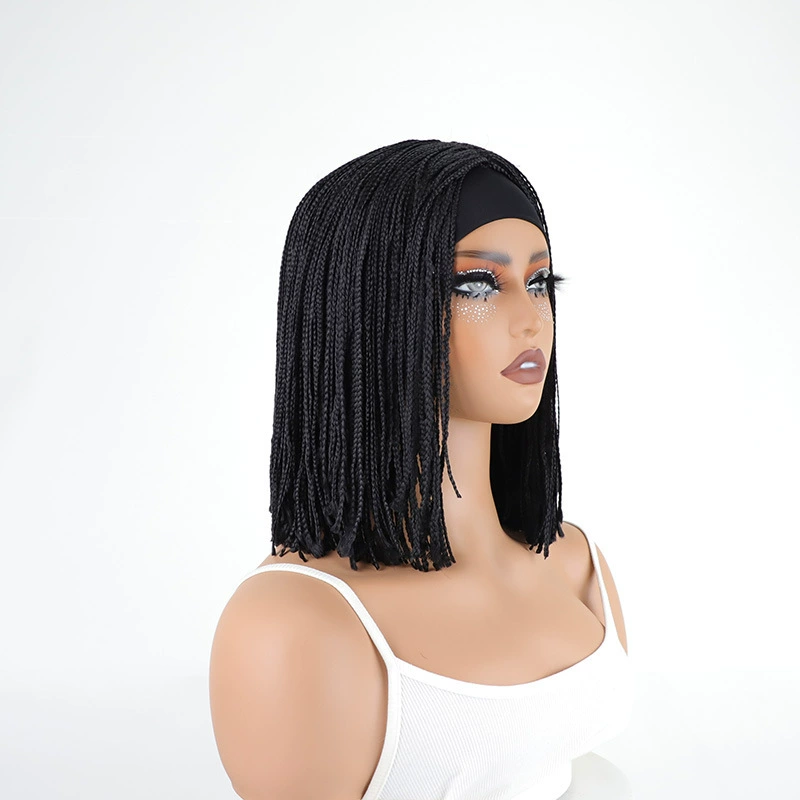 Black Braided Bob Synthetic Headband Wig - additional supplier reference view 1