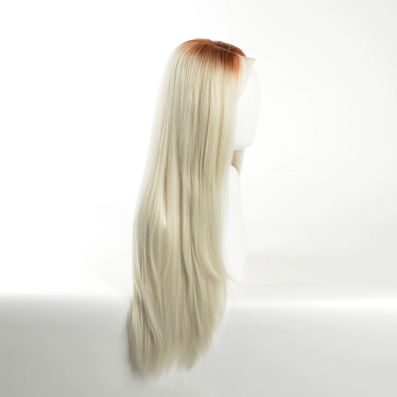 Copper-Root Platinum Straight Lace-Front Synthetic Wig - additional supplier reference view 1
