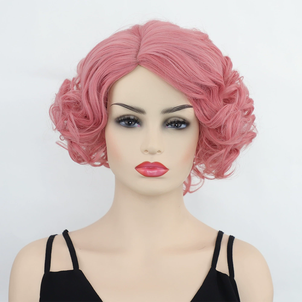 Rose Pink Vintage-Curl Synthetic Costume Wig - additional supplier reference view 2