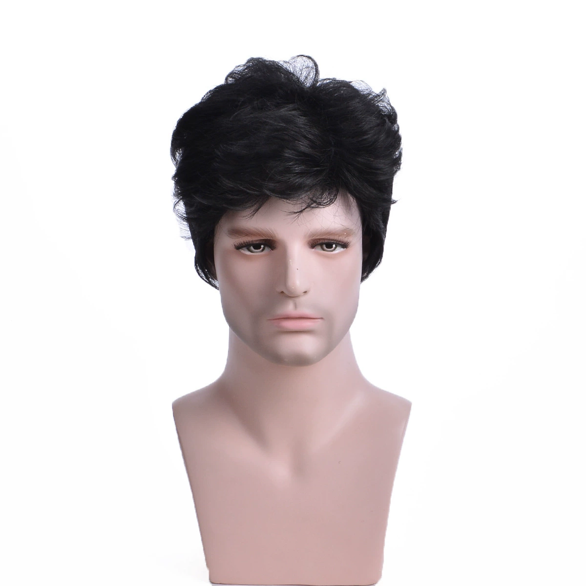 Men's Black Short-Wave Synthetic Wig - additional supplier reference view 1