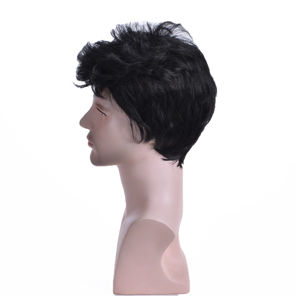 Men's Black Short-Wave Synthetic Wig - additional supplier reference view 2