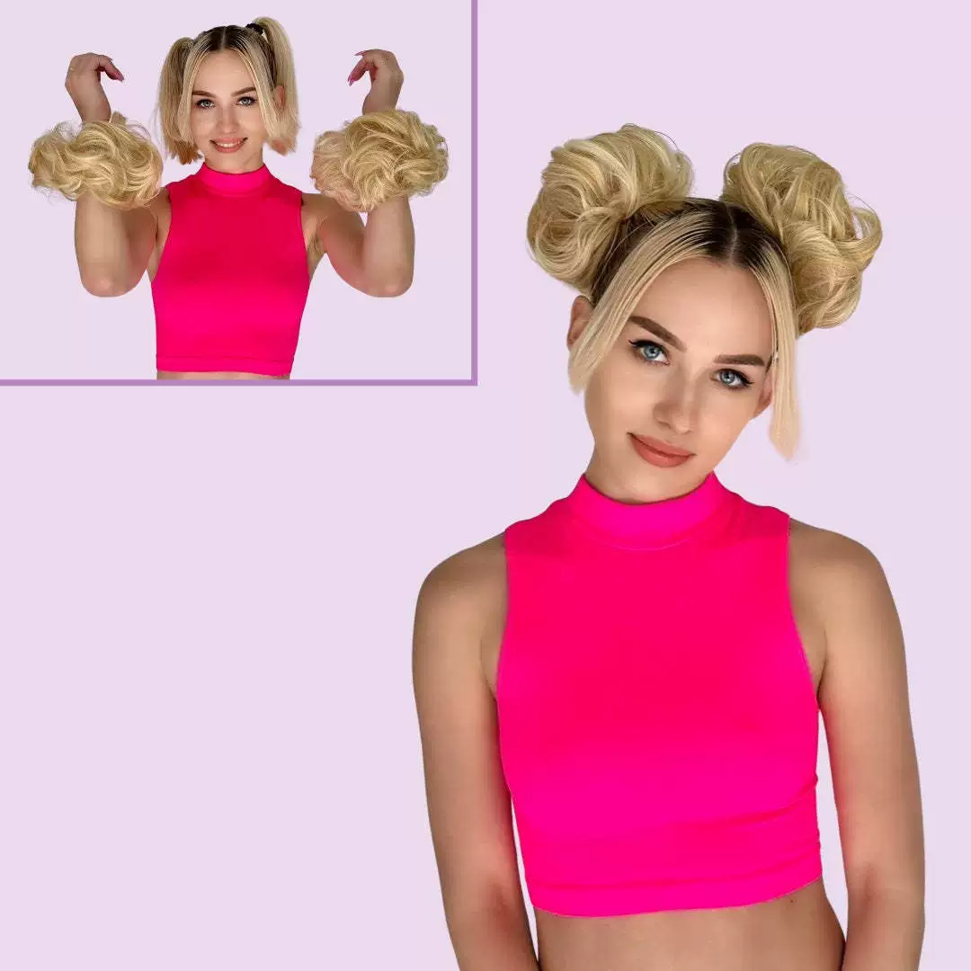 Blonde Curly Synthetic Bun Hairpiece - additional supplier reference view 1