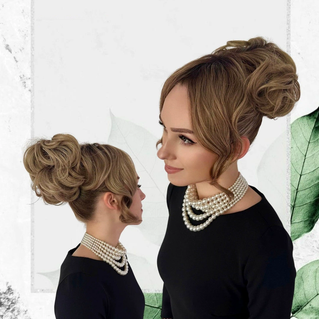 Blonde Curly Synthetic Bun Hairpiece - additional supplier reference view 2